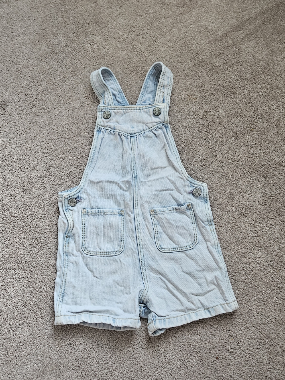 GAP Light Blue Denim Short Overalls with Front Pockets